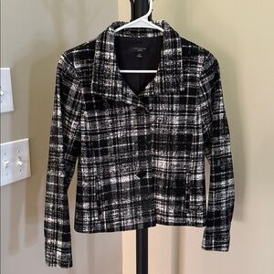 Ann Taylor Black and White Textured Blazer